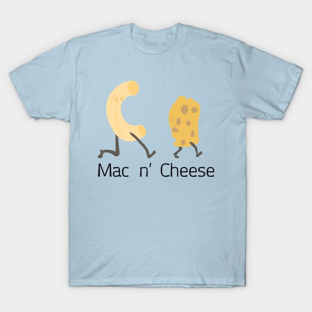 Funny Mac N Cheese Design T-Shirt by almostbrand